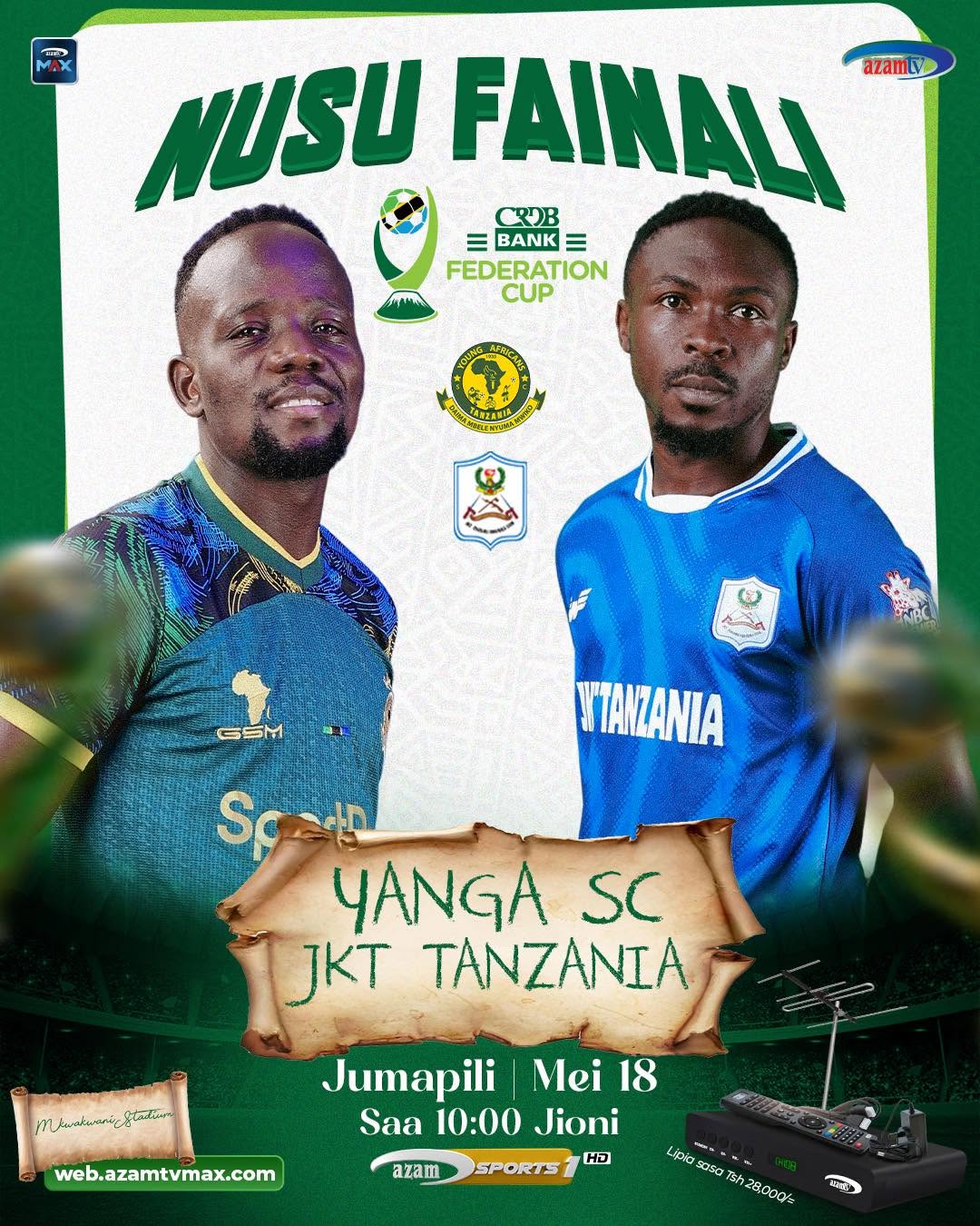 Fees; Yanga vs JKT Tanzania, CRDB Cup