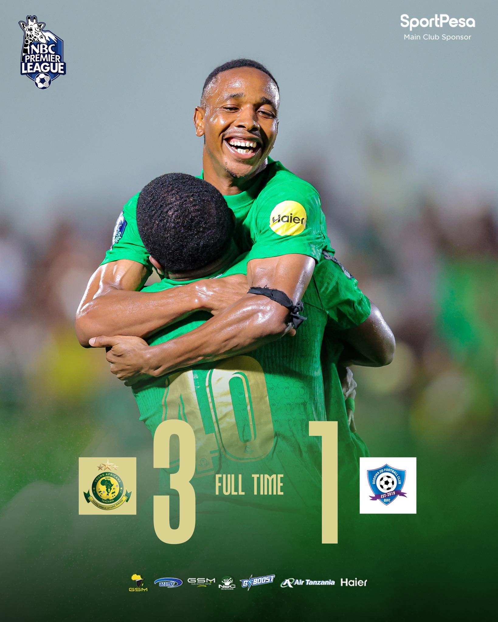 Yanga Reclaim Top Spot After 3–1 Victory Over Dodoma Jiji