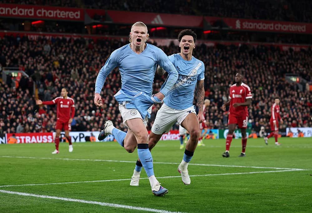 Haaland’s Late Penalty Sinks Liverpool as Man City Win 2-1 at Anfield