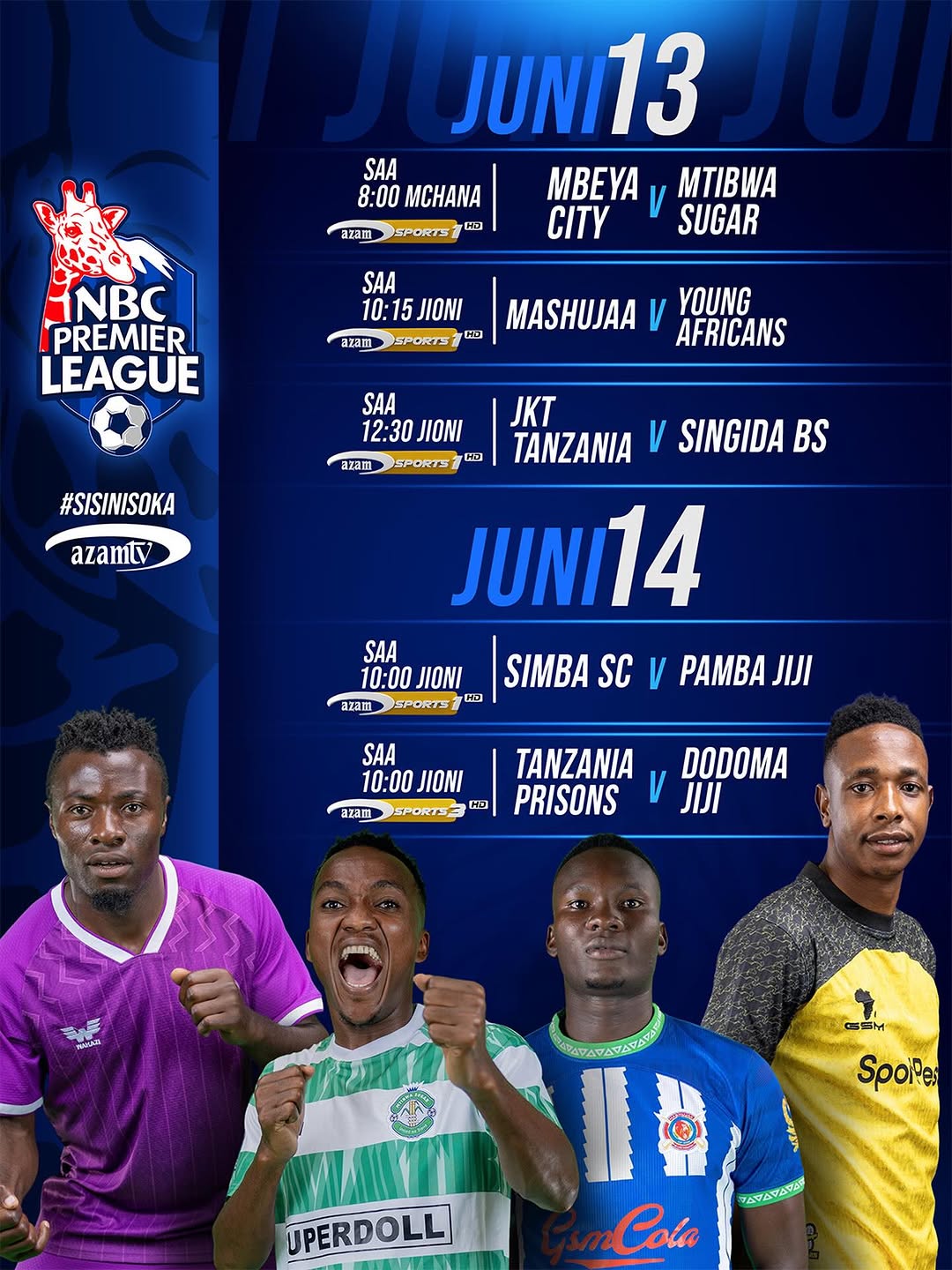 Ligi Kuu ya NBC mzunguuko wa 26 , mechi tatu leo
